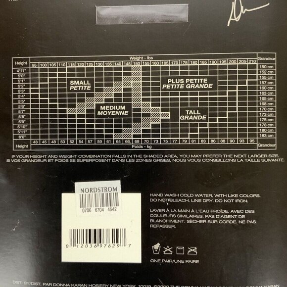 Donna Karan Signature Sheer Satin Pantyhose Size Small Off Black Ultimate Toner - Picture 5 of 5